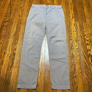 J. Crew Men's W32 L34 484 Slim-Fit Stretch Chino Pants Stone Grey